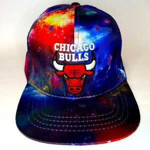 Chicago Bulls Galaxy Mitchell Ness Snapback Hat Rare